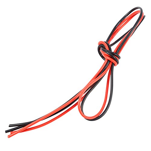 Temp-Kupfer 16 AWG, 2 M, Flexibles Silikonkabel, Verzinnter Kupferlitzendraht, 1 Meter, Rot, Meter Schwarz Temp-Kupfer 16 AWG, 2 M, Flexibles Silikonkabel, Verzinnter Kupferlitzendraht, 1 Meter, Rot, Meter Schwarz von Nurnesy