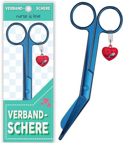 Nurse is Love Verbandsschere Pflege, Verbandschere Krankenschwester Schere aus Edelstahl scharf, abgerundete Spitze | für rettungsschere | Trauma schere mit bunt Designs | krankenschwester von Nurse is Love