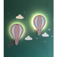 2Er Set Heißluftballon Wandleuchte, Kinderzimmer Dekor, Babyzimmer Nachtlicht, Beleuchtung, Kinderwandleuchte, Babypartygeschenk von NurseryStuff