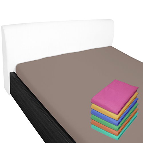 Nurtextil24 Bettlaken 100% Baumwolle 28 Farben und 4 Größen ohne Gummizug Graubraun 150 x 240 cm von Nurtextil24