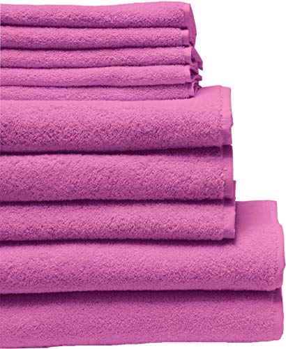 Nurtextil24 Handtücher 500g/m² 100% Baumwolle 25 Farben & alle Größen Pink 50 x 100 cm Handtuch von Nurtextil24