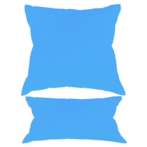 Nurtextil24 Kissenbezüge in 30 Unifarben und 20 Größen Blau 30 x 50 cm 100% Baumwolle mit Reißverschluss von Nurtextil24