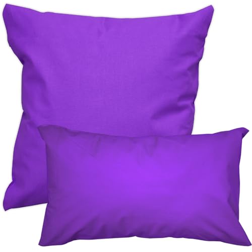 Nurtextil24 Kissenbezüge in 30 Unifarben und 20 Größen Dunkellila 40 x 40 cm 100% Baumwolle mit Reißverschluss von Nurtextil24