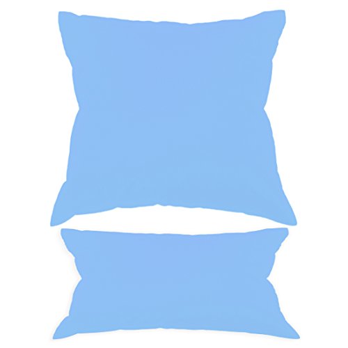 Nurtextil24 Kissenbezüge in 30 Unifarben und 20 Größen Himmelblau 25 x 25 cm 100% Baumwolle mit Reißverschluss von Nurtextil24