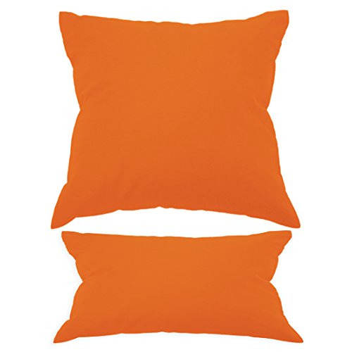 Nurtextil24 Kissenbezüge in 30 Unifarben und 20 Größen Orange 50 x 60 cm 100% Baumwolle mit Reißverschluss von Nurtextil24