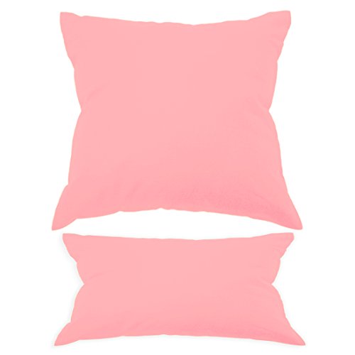 Nurtextil24 Kissenbezüge in 30 Unifarben und 20 Größen Pink 30 x 30 cm 100% Baumwolle mit Reißverschluss von Nurtextil24