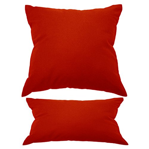 Nurtextil24 Kissenbezüge in 30 Unifarben und 20 Größen Rot 30 x 50 cm 100% Baumwolle mit Reißverschluss von Nurtextil24