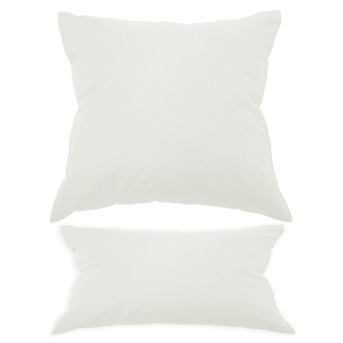Nurtextil24 Kissenbezüge in 30 Unifarben und 20 Größen Weiß 25 x 25 cm 100% Baumwolle mit Reißverschluss von Nurtextil24