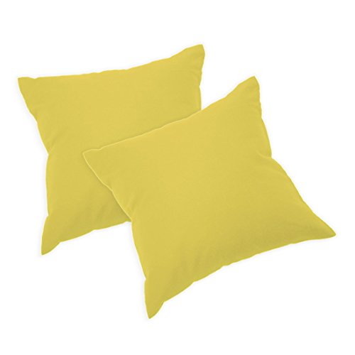Nurtextil24 Kissenhüllen 2er Pack 45 x 45 cm in 30 Farben Kissenbezug Baumwolle Bezug mit Reißverschluss Gelb von Nurtextil24