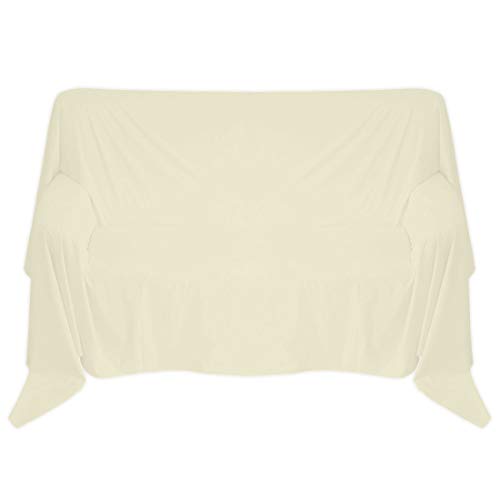 Nurtextil24 Sofaüberwurf in 30 Farben und 4 Größen Überwurf aus 100% Baumwolle Creme 150 x 240 cm von Nurtextil24