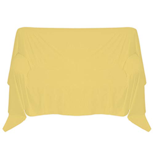 Nurtextil24 Sofaüberwurf in 30 Farben und 4 Größen Überwurf aus 100% Baumwolle Gelb 240 x 250 cm von Nurtextil24