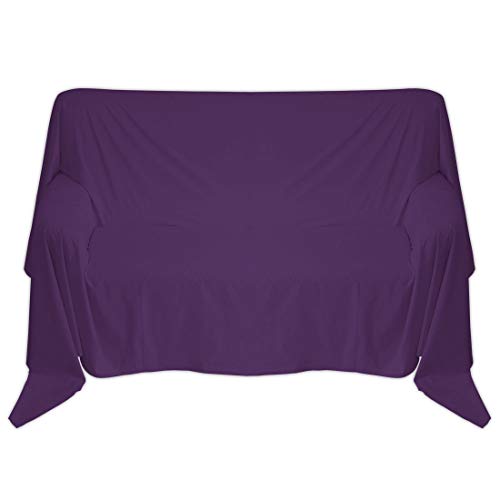 Nurtextil24 Sofaüberwurf in 30 Farben und 4 Größen Überwurf aus 100% Baumwolle Lila 240 x 250 cm von Nurtextil24