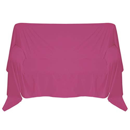 Nurtextil24 Sofaüberwurf in 30 Farben und 4 Größen Überwurf aus 100% Baumwolle Pink 150 x 240 cm von Nurtextil24