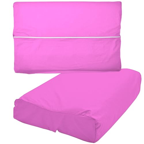 Universal Kissenbezug 40 x 60 cm Pink Premium Nackenstützkissen Bezug Baumwolle mit Reißverschluss Gesundheitskissen Überzug Nackenkissen Universalbezug Kissenhülle - Viele Farben von Nurtextil24