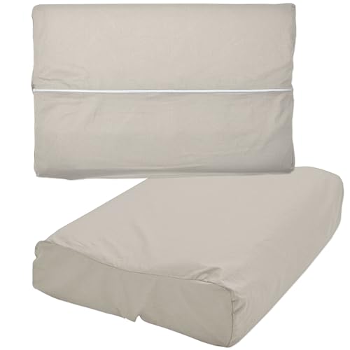 Universal Kissenbezug 40 x 80 cm Beige Premium Nackenstützkissen Bezug Baumwolle mit Reißverschluss Gesundheitskissen Überzug Nackenkissen Universalbezug Kissenhülle - Viele Farben von Nurtextil24