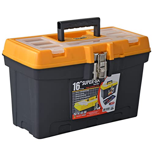 Werkzeugkoffer PRO mit Metallverschluss LEER Werkzeugkasten Abschließbar Werkzeugbox Sortimentskoffer Gr. M (41x22x25cm) 16" von Nurtextil24