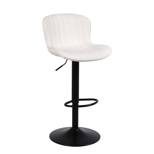 Nusetx Barhocker, 1 × Barstuhl Höhenverstellbar, Küchenstühle mit Rückenlehne und Fußstütze, 360°Drehbar, Tresenhocker aus Kunstleder für Küche, Wohnzimmer und Esszimmer, Beige Nusetx Barhocker, 1 × Barstuhl Höhenverstellbar, Küchenstühle mit Rückenlehne und Fußstütze, 360°Drehbar, Tresenhocker aus Kunstleder für Küche, Wohnzimmer und Esszimmer, Beige von Nusetx