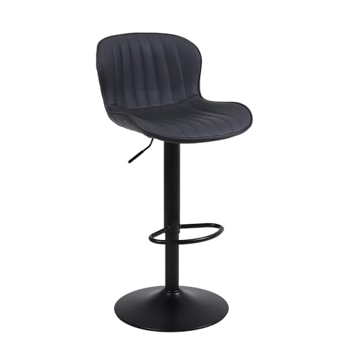 Nusetx Barhocker × 1, Barstuhl Höhenverstellbar, Küchenstühle mit Rückenlehne und Fußstütze, 360°Drehbar, für Küche, Wohnzimmer und Esszimmer, Schwarz Nusetx Barhocker × 1, Barstuhl Höhenverstellbar, Küchenstühle mit Rückenlehne und Fußstütze, 360°Drehbar, für Küche, Wohnzimmer und Esszimmer, Schwarz von Nusetx