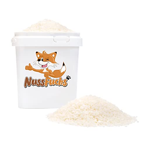 NussFuchs Bienenwachs Pastillen weiß 3kg – 100% naturreines Bienenwachs Pellets weiß – ideal für Kosmetik Kerzen Wachstücher zum selber Machen – ohne künstliche Aromen naturbelassen (3kg) von NussFuchs