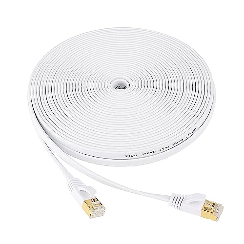 Nutabevr Cat 7 Ethernet Kabel, 10m Schnelle Geschwindigkeit 10Gbps LAN Kabel Kompatibel mit Cat6/Cat5, Netzwerkkabel Flach mit Vergoldetem RJ45 Stecker, für Laptop, PS5/4, Router, Switch von Nutabevr