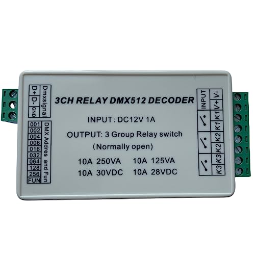 3 Channel 5A DMX512 Decoder Controller Relay Switch Kit DIY Converter DMX Dimmer Relay With Protective Shell 3 Channel 5A DMX512 Decoder Controller Relay Switch Kit DIY Converter DMX Dimmer Relay With Protective Shell von Nutbro