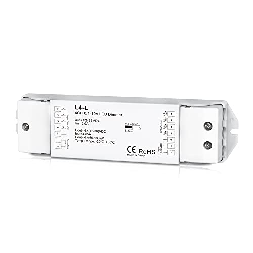 4 Channel 0/1-10V LED Dimming Controller 4CH 5A/CH Smooth Dimming without any flickering 12-36VDC 4 Channel 0/1-10V LED Dimming Controller 4CH 5A/CH Smooth Dimming without any flickering 12-36VDC von Nutbro