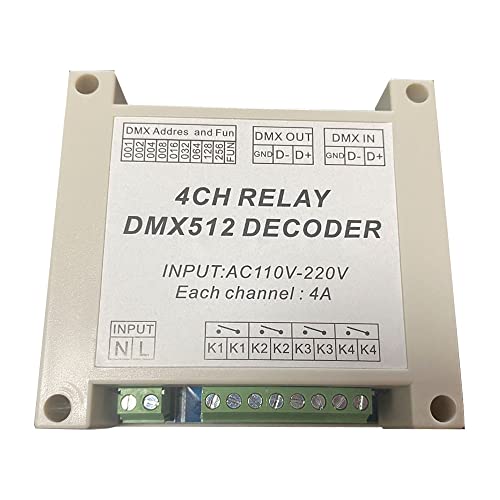 4CH DMX Relay Switch DMX512 Controlled Relay Switch High Voltage Input Relay Switch AC110-220V von Nutbro