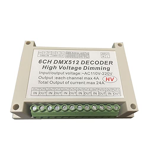 6CH AC Triac Dimmer High Voltage DMX512 Decoder Controller AC Triac DMX Dimmer AC110-220V von Nutbro