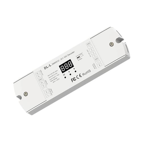 DMX512 to 4CH 0/1-10V Analog Signal DMX 0-10V LED Dimmer RGB/RGBW Controller 4 Channel Dimmer von Nutbro