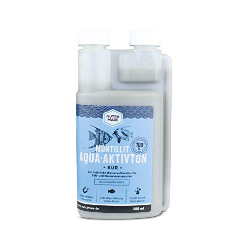 Nutramare Montillit Aqua-Aktivton 500ml | 100% natürliche Aquarium-Wasserpflege gegen Trübungen für klares Wasser von Nutramare