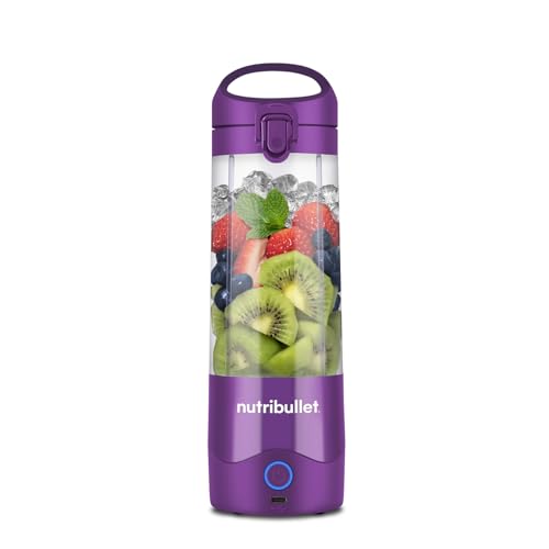 nutribullet Tragbarer Mixer in Lila – leistungsstarke Extraktorklinge, 475 ml Tasse, To-Go-Deckel, USB-C-Ladekabel und Benutzerhandbuch (evtl. nicht in deutscher Sprache), liefert mehr als 15 von NutriBullet