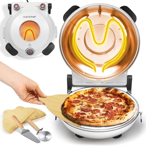NutriChef Pizzaofen Elektrisch – 30,5 cm Stein, Antihaft, Weiß | Temperaturkontrolle bis 425 °C | Sichtfenster für präzises Backen | Kompakt | Thermometer | Ober-/Unterhitze NutriChef Pizzaofen Elektrisch – 30,5 cm Stein, Antihaft, Weiß | Temperaturkontrolle bis 425 °C | Sichtfenster für präzises Backen | Kompakt | Thermometer | Ober-/Unterhitze von Nutrichef