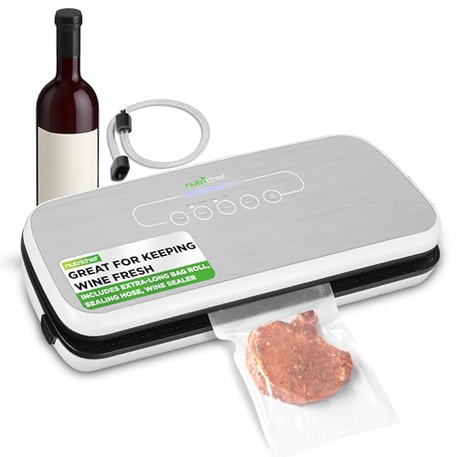 NutriChef PKVS Vakuumiergerät Starterset | Automatischer Beutelversiegeler | Kompaktes Food Saver Luftdichtungssystem | Laborgeprüftes Mehrzweck-Lebensmittelkonservierungssystem | Trockene & Feuchte NutriChef PKVS Vakuumiergerät Starterset | Automatischer Beutelversiegeler | Kompaktes Food Saver Luftdichtungssystem | Laborgeprüftes Mehrzweck-Lebensmittelkonservierungssystem | Trockene & Feuchte von NutriChef