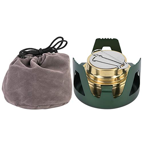 ALKOHOLKOCHER SPIRITUSBRENNER OUTDOOR PORTABEL ULTRA LEICHT MINI KOCHBRENNER FÜR CAMPING WANDERN BBQ KUPFER ALUMINIUM LEGIERUNG GOLD GRAU GRÜN (Grün) von NutriEss
