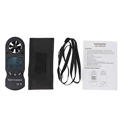 Digital Anemometer Tragbares Windmessgerät 3 in 1 Handheld Multifunktion Thermometer Hygrometer Windgeschwindigkeit Temperatur Luftfeuchtigkeit Messgerät für Outdoor Aktivitäten von NutriEss