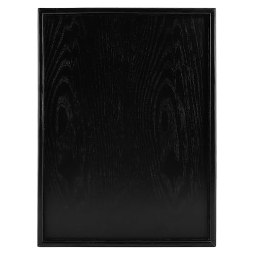 Holz Servier Tablett Rechteckig Natürlich Elegant Für Tee Kaffee Snacks Lebensmittel Zu Hause Restaurant Café Holzschale Schwarz 40 x 30 cm oder 35 x 24 cm von NutriEss