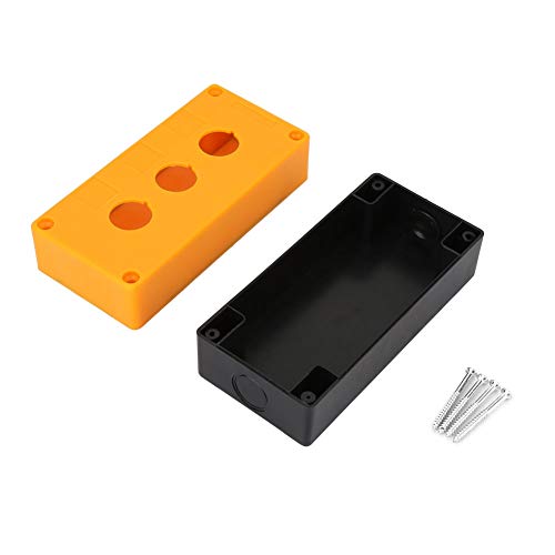 NutriEss BX3 22mm Three Hole Push Button Switch Control Protective Box Case Waterproof (Gelb) von NutriEss