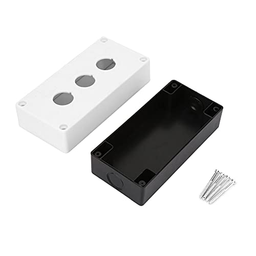 NutriEss BX3 22mm Three Hole Push Button Switch Control Protective Box Case Waterproof (Weiß) von NutriEss