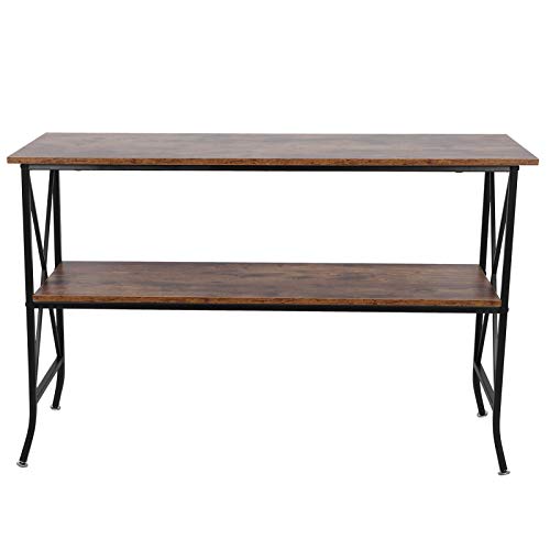 NutriEss Konsolentisch Side Table Esstisch Beistelltisch mit Aufbewahrungsregal rustikales Design für Wohnzimmer Eingangsbereich aus MDF und Eisen 115 x 40 x 74 cm von NutriEss