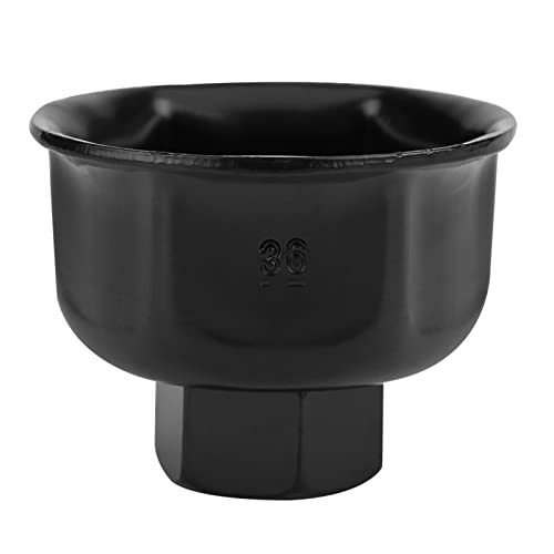 NutriEss Ölfilter Schlüssel Ölfilter Cap hochwertig langlebig Ölfilter Wechsel Werkzeug für X5 A6L A8L schwarz 36mm 6 Punkt von NutriEss
