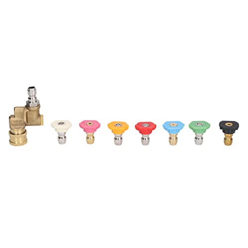 Nutrieess Druckscheibe -Düsen -Tipps Set 7pcs 1/4in Schnellschnittstelle 2,5 gpm 4500psi mehrere Grad zur Reinigung der Vielseitigkeit von NutriEss