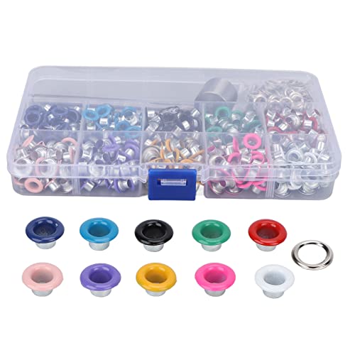 Nutriess 10-farbiges Ösen- und Ösen-Set, Metallösen-Set, mehrfarbige Ösen für Kleidung, robustes Installationswerkzeug, Eisen- und Kunststoffmaterial, für individuelle Schuhe, (6mm) von NutriEss