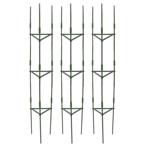 Nutriess Tomaten Käfig Gartenpflanze Unterstützung 3PCS Triangular Heavy Duty 120 cm 47,2 Zoll für Innentöpfe im Innenbereich (160cm) von NutriEss