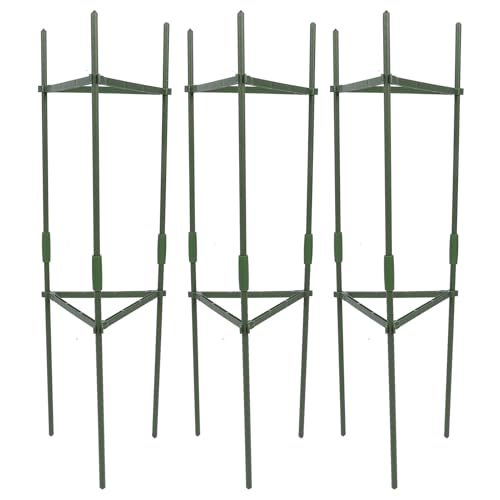 Nutriess Tomaten Käfig Gartenpflanze Unterstützung 3PCS Triangular Heavy Duty 120 cm 47,2 Zoll für Innentöpfe im Innenbereich (80cm) von NutriEss