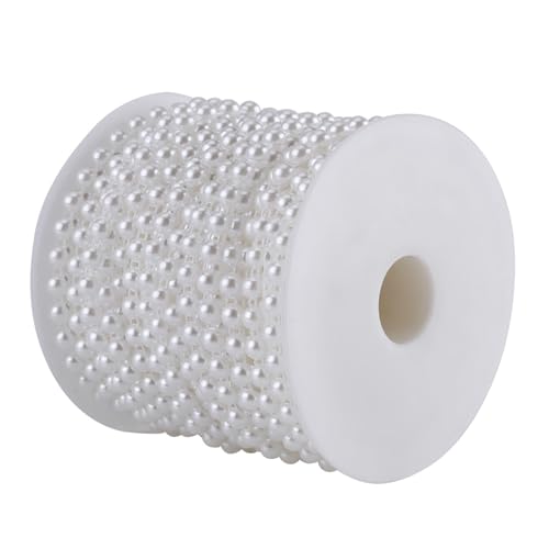 Perlenkette Girlande Doppelte Baumwoll Schnur Imitiert Halbrunde Perlen Hochzeit Dekoration Blumen Schmuck DIY Accessories in Weiß oder Beige 25m Rolle Perlenkette Girlande Doppelte Baumwoll Schnur Imitiert Halbrunde Perlen Hochzeit Dekoration Blumen Schmuck DIY Accessories in Weiß oder Beige 25m Rolle von NutriEss