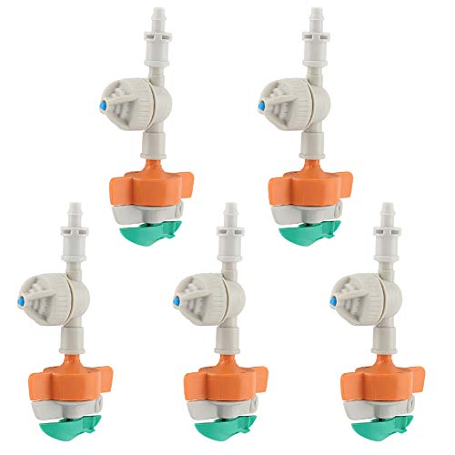 Rotary Sprinkler 5 Stück Antitropf Bewässerungssystem Mikro Sprühkopf für Garten Landwirtschaft Obstbäume ABS 8cm von NutriEss