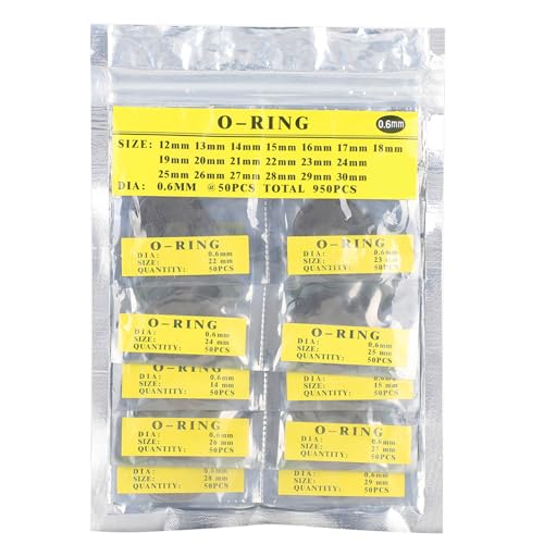 Wasserdichte Uhr Dichtungen O Ring Gummiringe Dichtungsscheiben für Uhrenreparatur und Wartung Schwarz verschiedene Größen 950 Stück (0,7 mm wasserdichte Ring -Set) von NutriEss