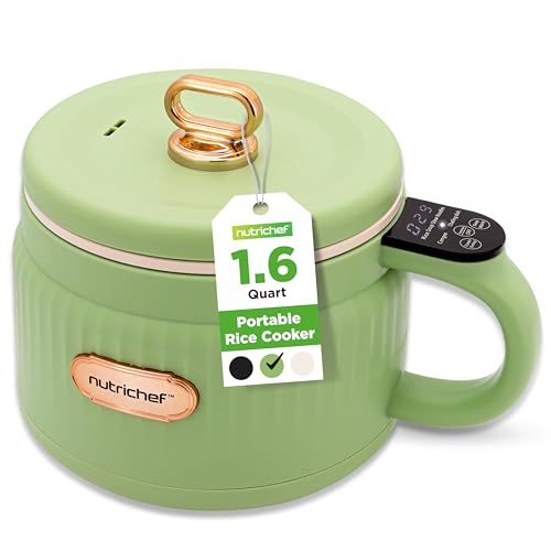 NutriChef 1.6 QT Tragbarer Elektrischer Reiskocher & Lunch Maker | Multifunktional & Antihaft-Keramikbeschichtung | Digitales Bedienfeld | 6 Kochfunktionen: Reis, Suppe, Eintopf, Brei & mehr | Grün NutriChef 1.6 QT Tragbarer Elektrischer Reiskocher & Lunch Maker | Multifunktional & Antihaft-Keramikbeschichtung | Digitales Bedienfeld | 6 Kochfunktionen: Reis, Suppe, Eintopf, Brei & mehr | Grün von Nutrichef