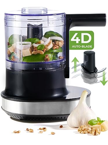 NUTRI-CHOPPER 4D Zerkleinerer Küche elektrisch mit AUTO-BLADE Funktion – BPA-frei – Deutsche Marke – Food Processor Universalzerkleiner Multizerkleinerer Zwiebel Fleisch Nüsse Pesto von Nutrilovers