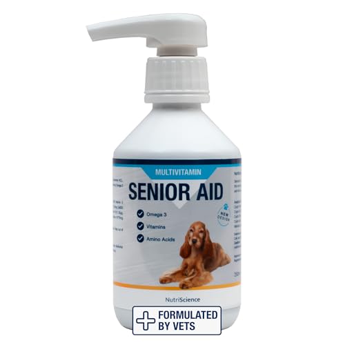 Nutriscience NutriScience SeniorAid Multivitamin-Futterzusatz für ältere Hunde und Katzen, Flüssigform, 250 ml von NUTRI SCIENCE